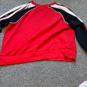 A red crewneck